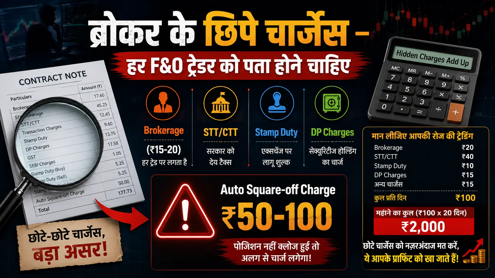Broker Hidden Charges for F&O Trading India 2026