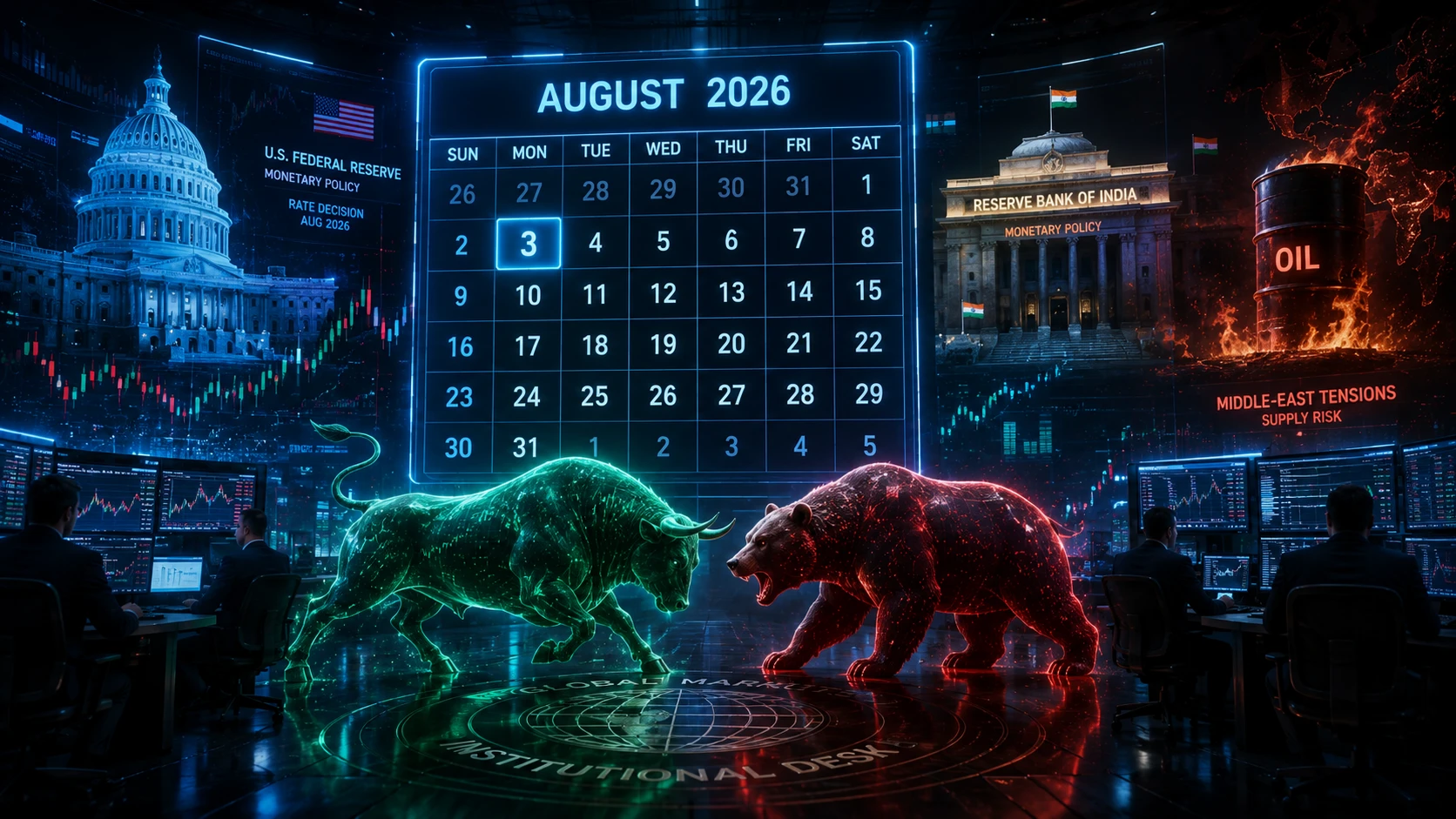 August 2026 Nifty Prediction US Fed RBI Policy Global Macro