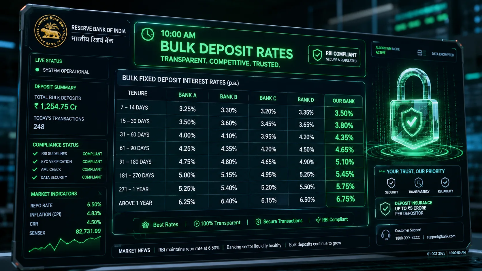 Bank Bulk Deposit Rates Transparency 10 AM Rule RBI