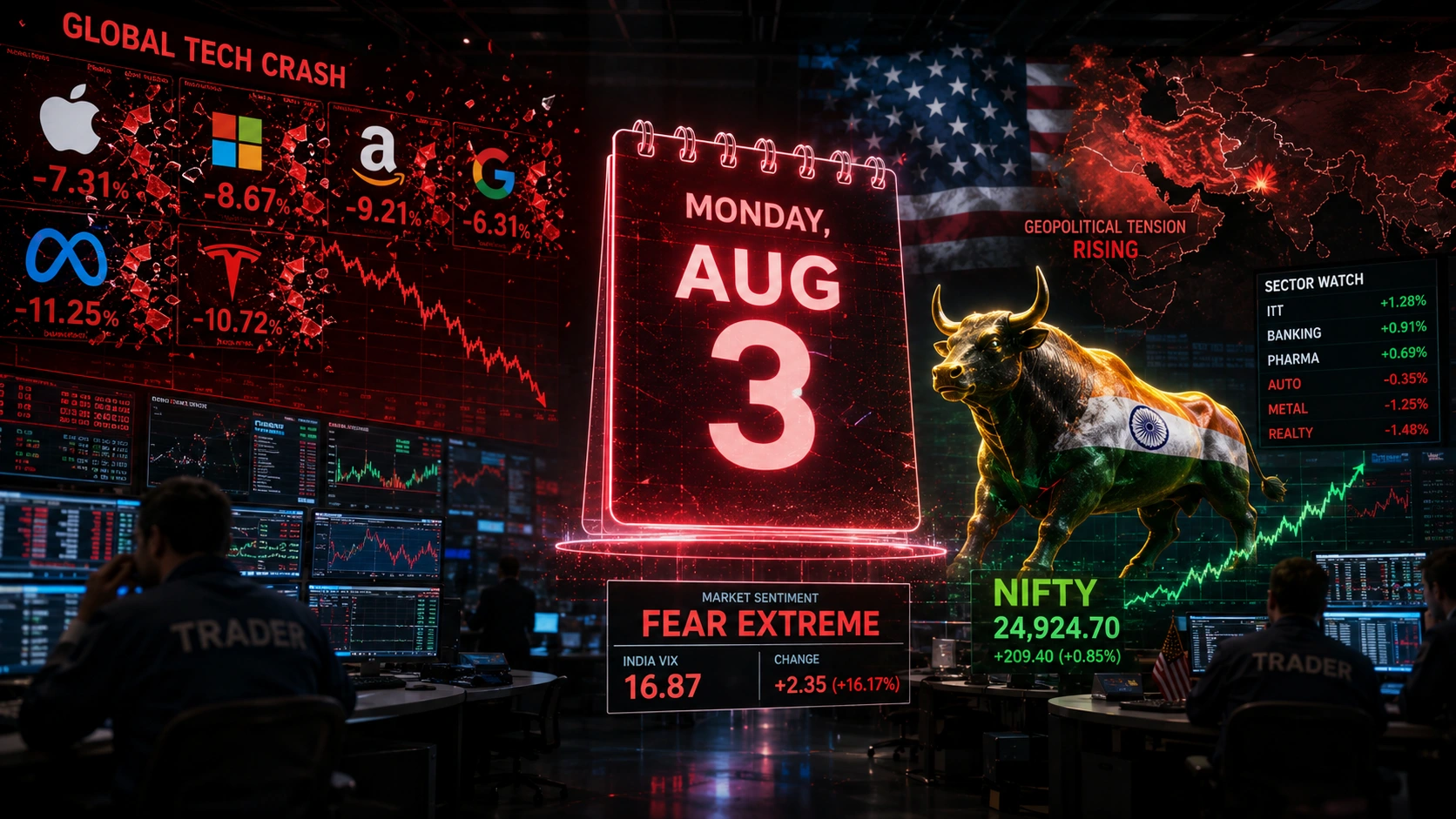 Nifty Prediction 3 August 2026 Global Tech Crash Impact